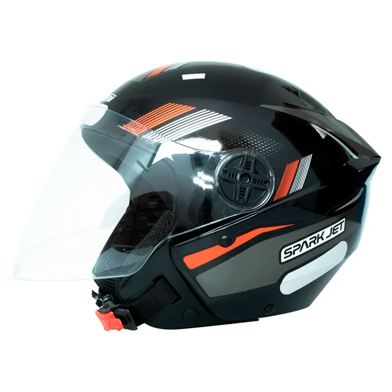 Capacete EBF Spark Jet Sting Preto Chumbo Aberto - 