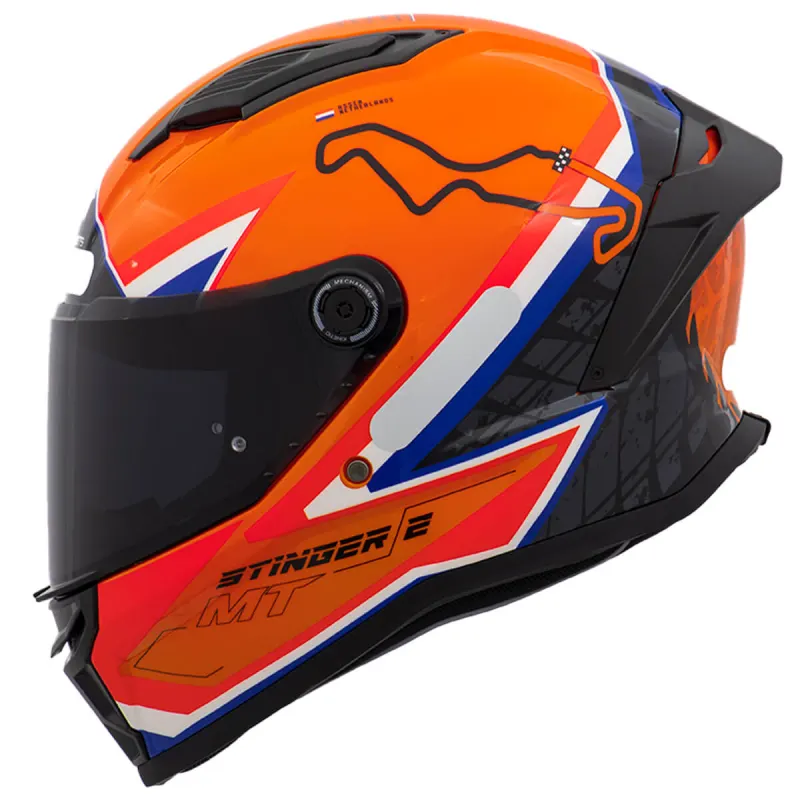 Capacete MT Stinger 2 Grand Prix C4 Holanda Fechado - 
