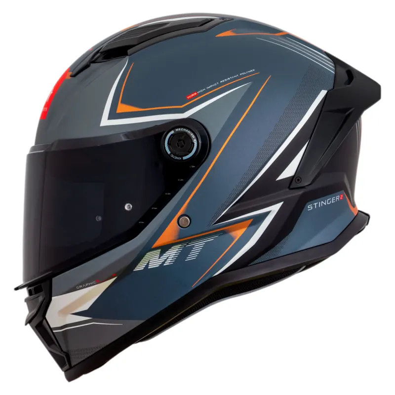 Capacete MT Stinger 2 C2 Cinza Fosco Fechado - 