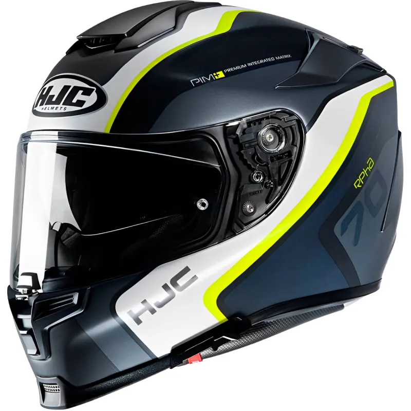 Capacete HJC RPHA 70 Kroon Preto Branco Verde Fechado - 