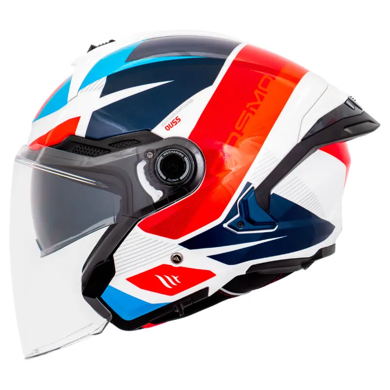 Capacete MT Cosmo SV Braut A17 Branco Perola Vermelho Aberto - Branco Perola Vermelho