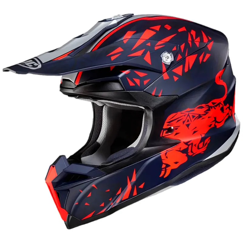 Capacete HJC Off I50 Red Bull Preto Vermelho Fechado - 