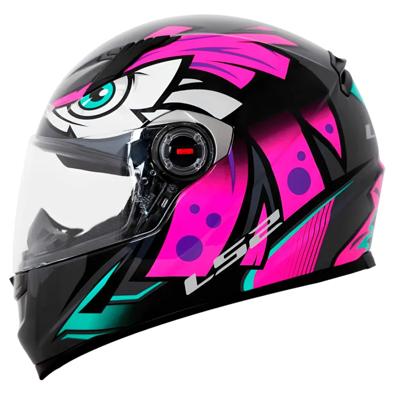 Capacete LS2 FF358 Tribal Rosa Fechado - Rosa