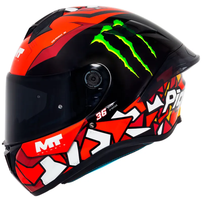 Capacete MT Targo S Piqueras B5 Vermelho Fechado - 