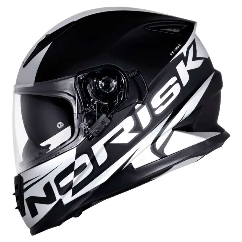 Capacete Norisk FF302 Soul Manty Fosco Preto Silver Fechado - Preto Silver