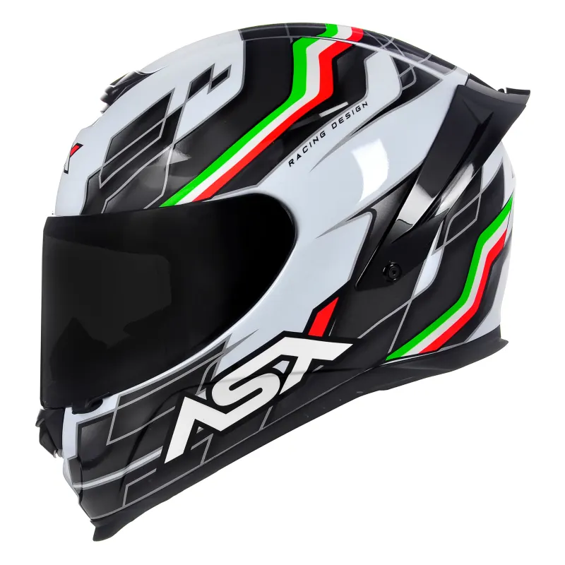 Capacete ASX Eagle Racing Italy Branco Fechado - 