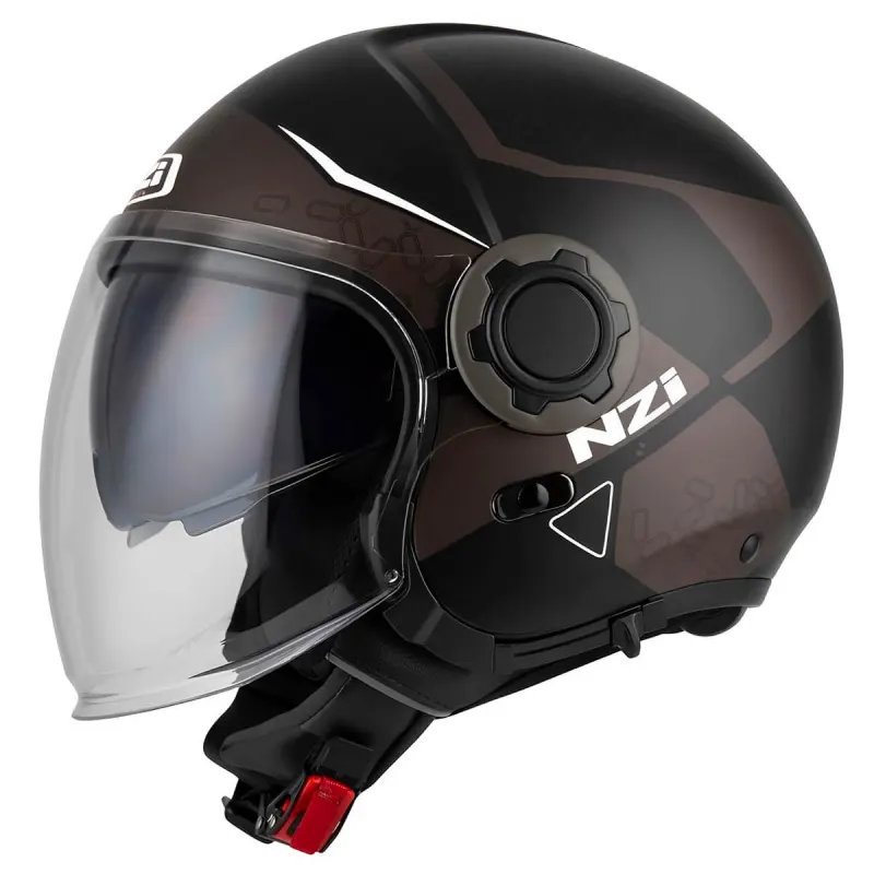 Capacete NZI Capacete Aberto NZI Ringway Duo Xtrainer Preto Branco Fosco Aberto - 