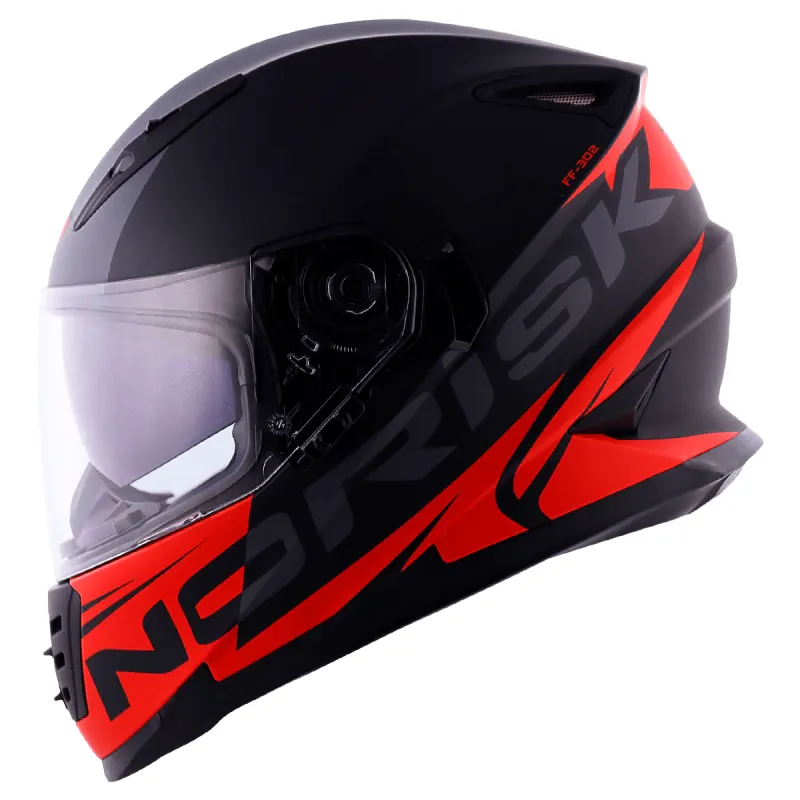 Capacete Norisk FF302 Soul Manty Preto Vermelho Fosco Fechado - Preto Vermelho Fosco