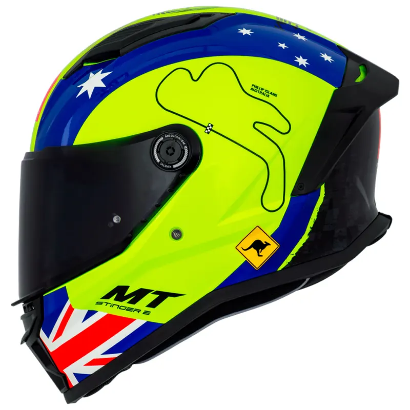 Capacete MT Stinger 2 Grand Prix C3 Austrália Fechado - 