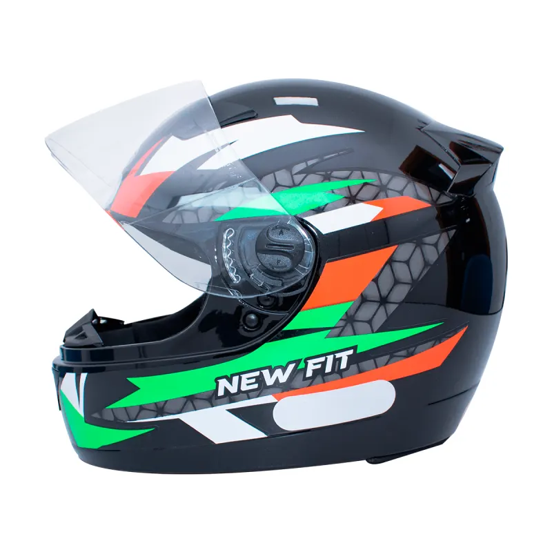 Capacete EBF New Fit Control Preto Verde Fechado - 