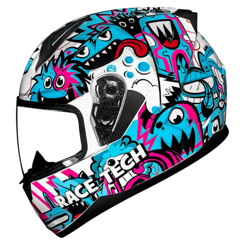 Capacete Race Tech Sector Monsters Fechado - 
