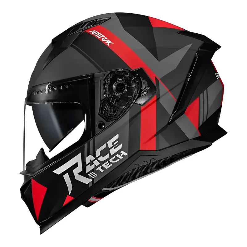 Capacete Race Tech Capacete Fechado Race Tech Volt Abstrak Fosco Preto Vermelho Fechado - Preto Vermelho