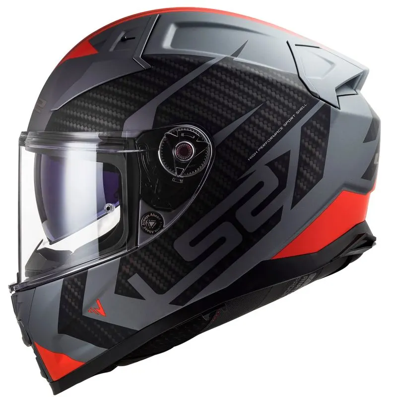 Capacete LS2 FF811 Vector 2 Splitter Fosco Titanium Verm Fechado - Monocolor