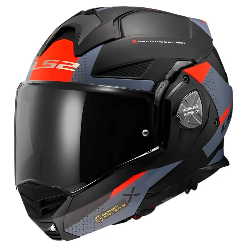 Capacete LS2 FF901 Advant X Oblivion Fosco Preto Azul Articulado/Robocop - Preto/Azul