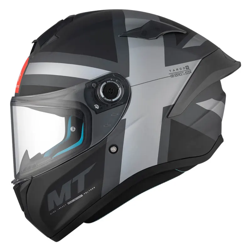 Capacete MT Capacete Fechado MT Targo S Britain C2 Preto Fosco Fechado - 