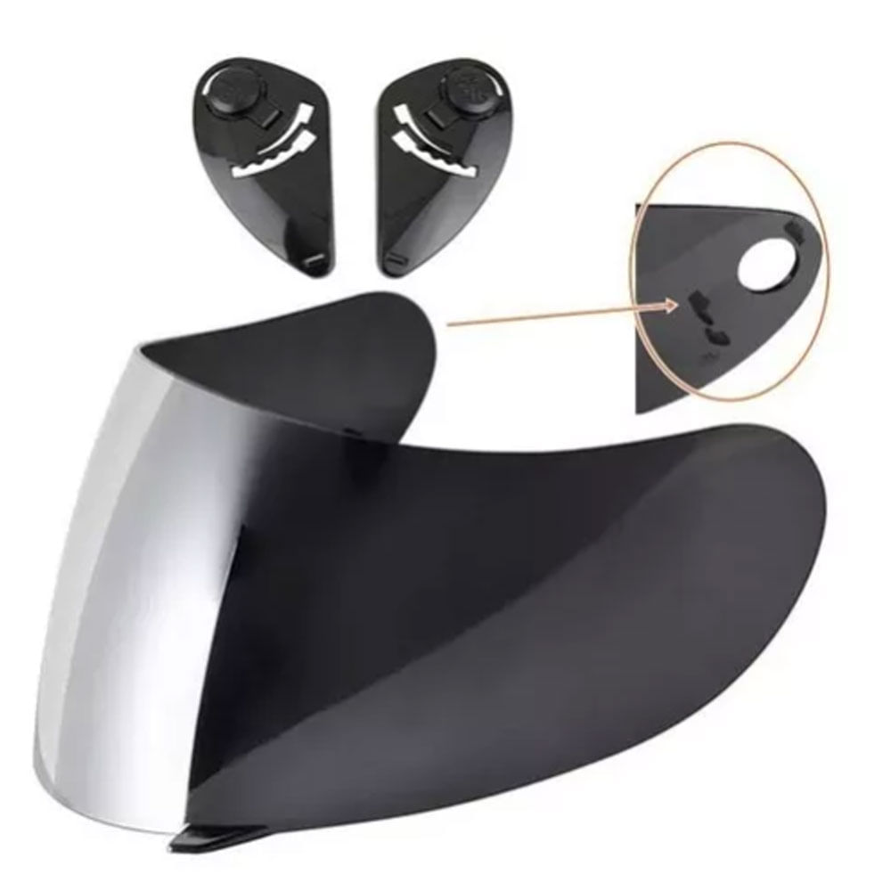 Viseira Capacete Vaz V10 100 Novo Com Botão Cromada