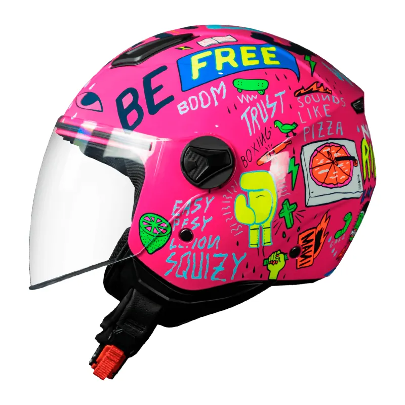 Capacete Norisk Orion Free Rosa Verde Aberto - Rosa Verde