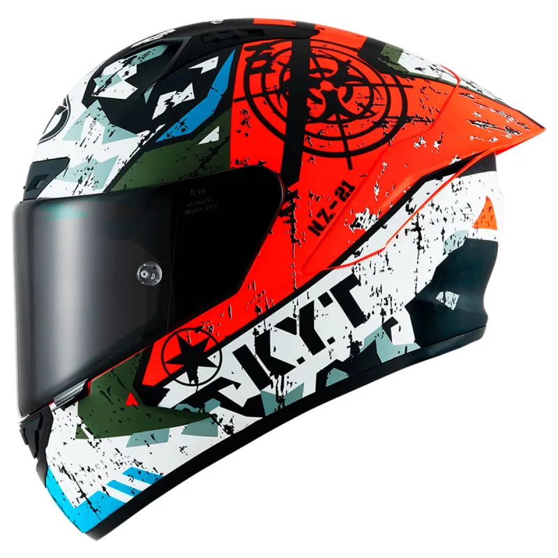 Capacete KYT NZ Race Blazing Fosco Vermelho Fechado - 