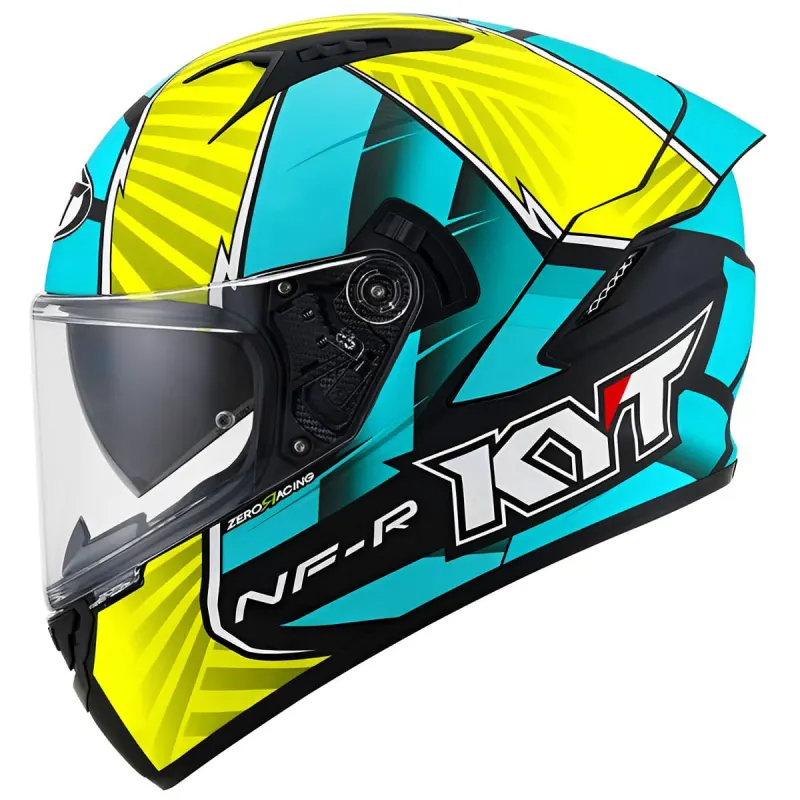 Capacete KYT NF-R Xavi Fores 2021 Fosco Amarelo Verde Fechado - 