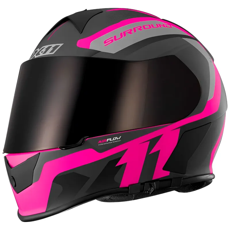 Capacete X11 Revo Pro Surround Rosa Fechado - 