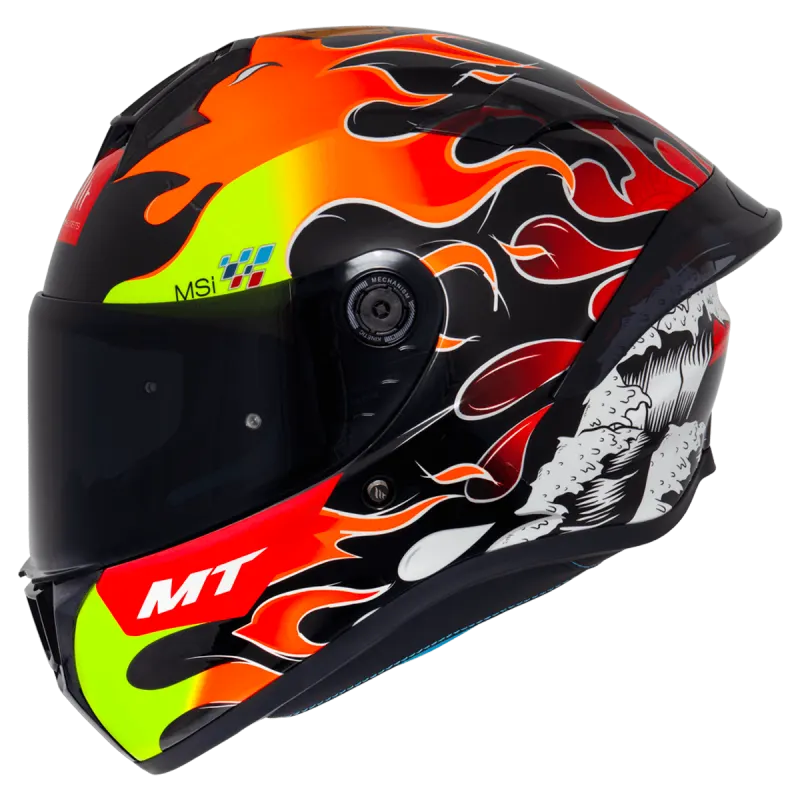 Capacete MT Targo S Yamanaka 2024 B3 Preto Vermelho Fechado - 