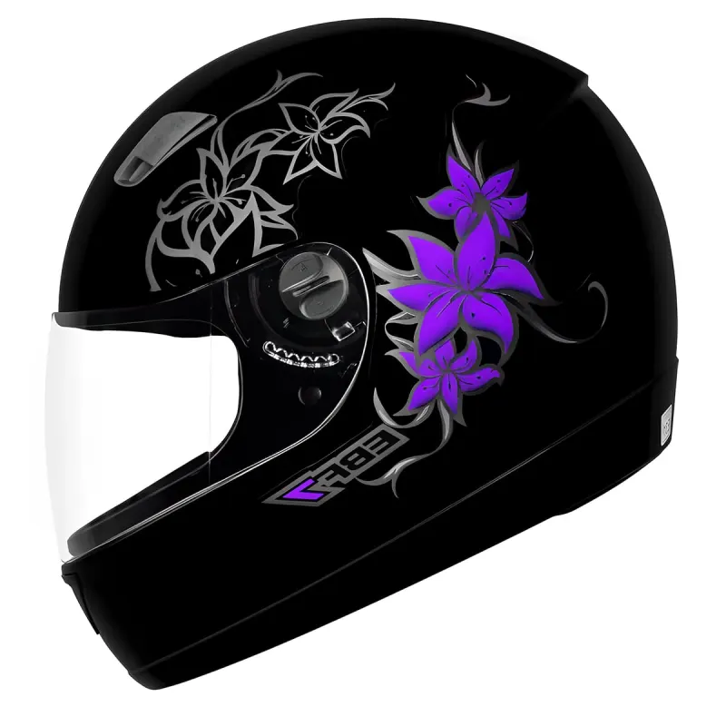 Capacete EBF 7 New Femme Preto Lilás Fechado - 