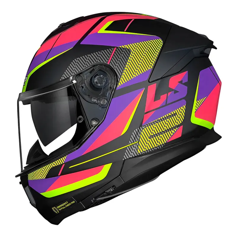 Capacete LS2 FF808 Stream 2 Road Preto Rosa Fosco Fechado - Preto/Rosa