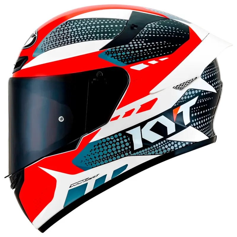 Capacete KYT TT Course Gear Preto Vermelho Fechado - Preto Vermelho