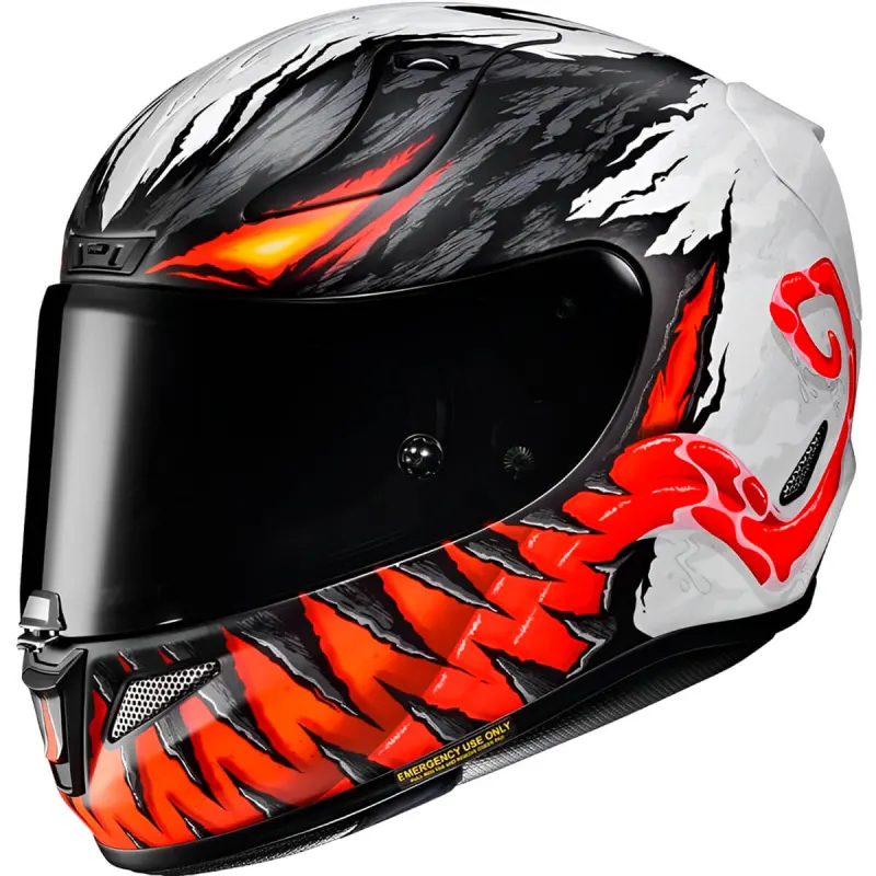 Capacete HJC RPHA 11 Anti Venon Branco Preto Vermelho Fechado - 