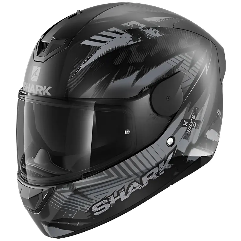 Capacete Shark D-Skwal 2 Penxa Fosco Preto Antracite KAA Fechado - 