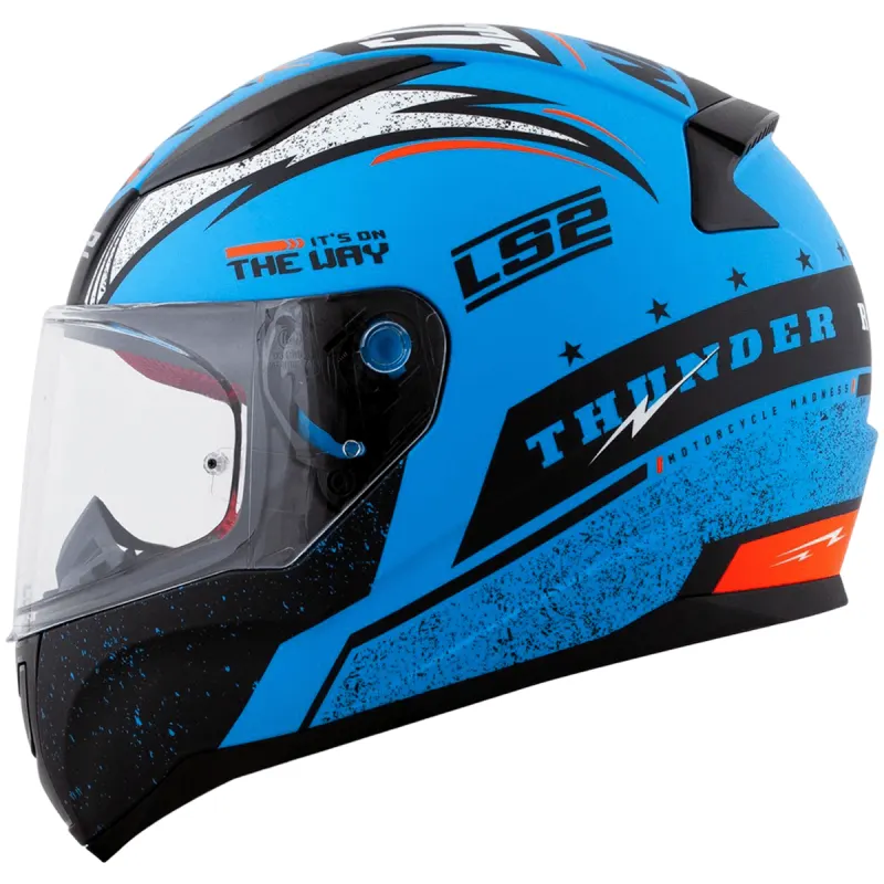 Capacete LS2 FF353 Rapid Thunder Azul Fosco Fechado - Preto/Azul