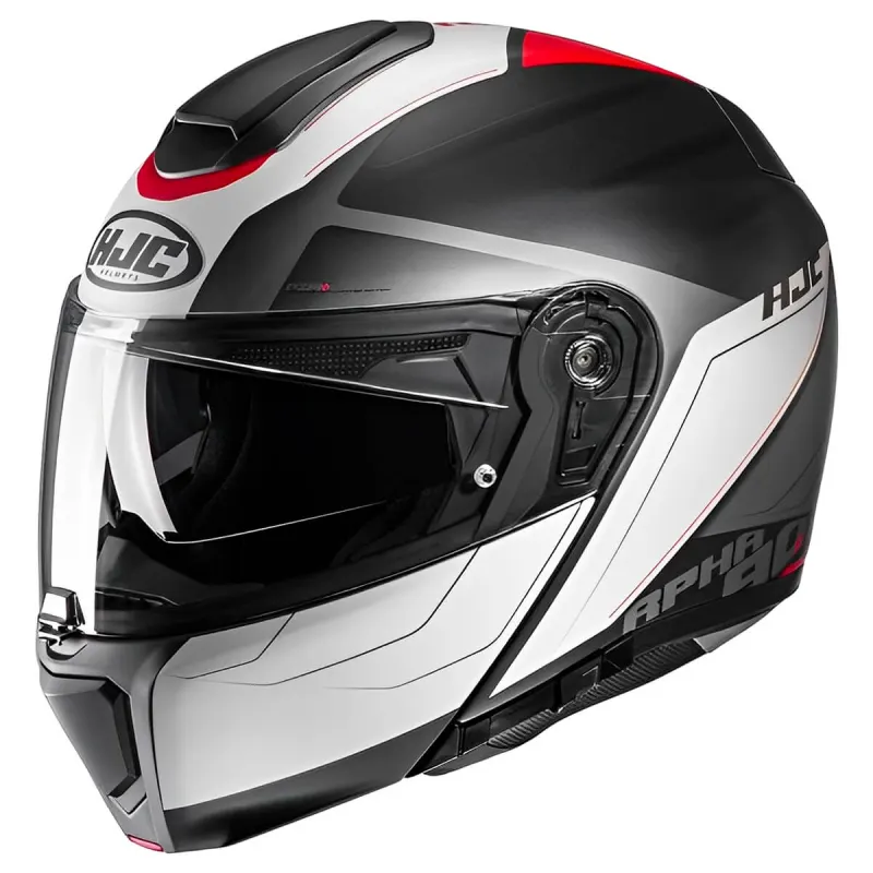 Capacete HJC RPHA 90S Cadan Preto Cinza Branco Vermelho Articulado/Robocop - Preto Cinza Branco Vermelho