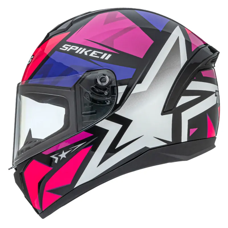 Capacete Peels Spike 2 1ST Preto Rosa Fechado - 