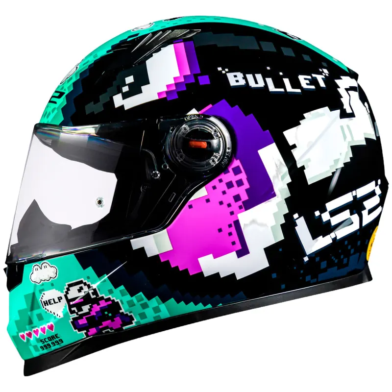 Capacete LS2 FF358 Classic Bullet Preto Azul Fechado - Preto/Azul