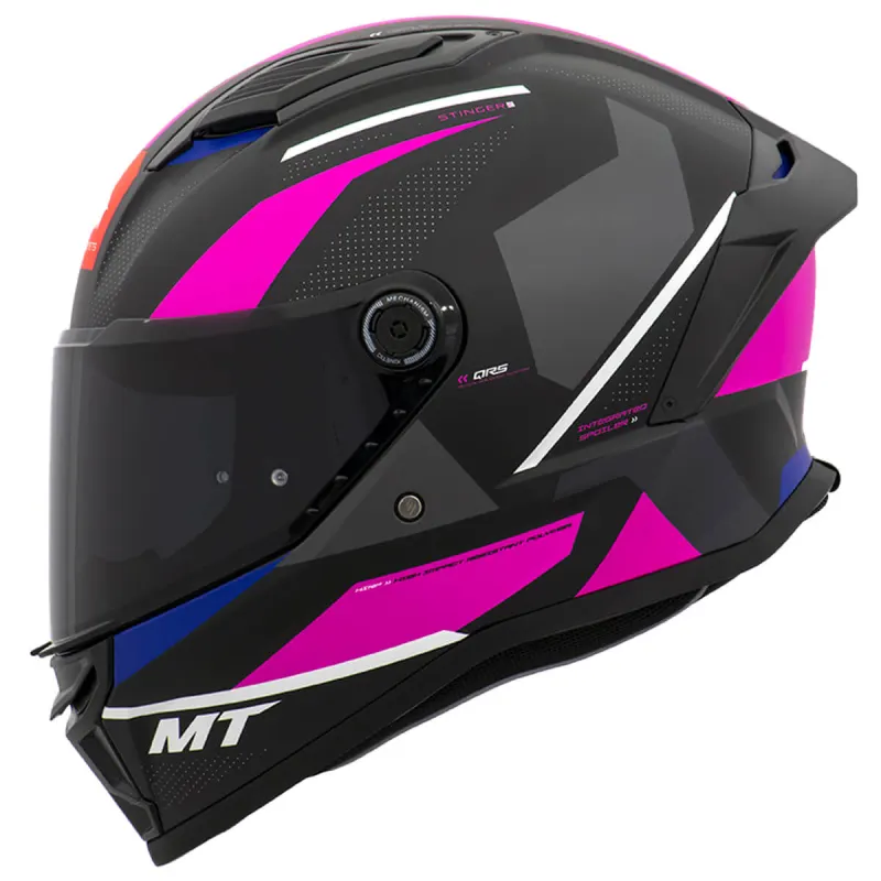 Capacete MT Stinger 2 Cheste C8 Rosa Fosco Fechado - 
