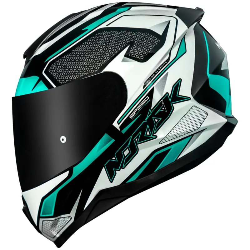 Capacete Norisk Razor Speedmax Preto Verde Fechado - Preto Verde