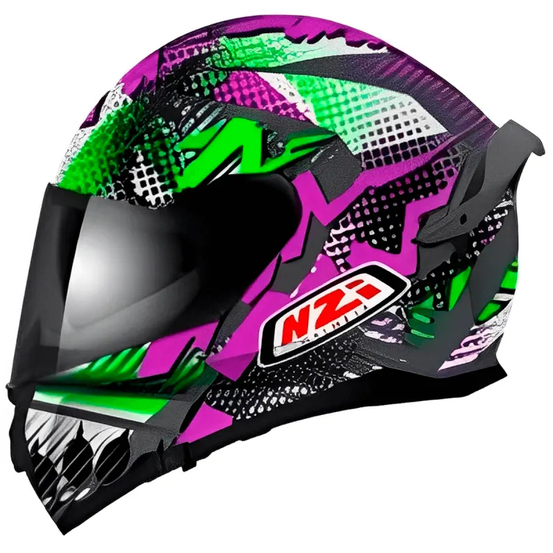 Capacete NZI Go Rider Sao Cinza Roxo Fosco Fechado - Cinza Roxo Fosco