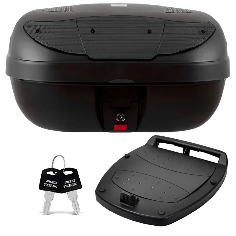 Capacete Pro Tork Baú Moto Bauleto 45 Litros Para 2 Capacetes Fumê - Pro Tork Fechado - 