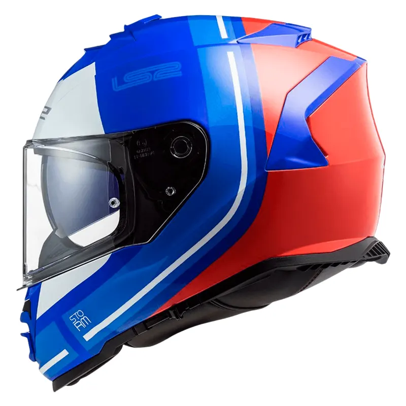 Capacete LS2 FF800 Storm Slant Azul Vemelho Fechado - Azul