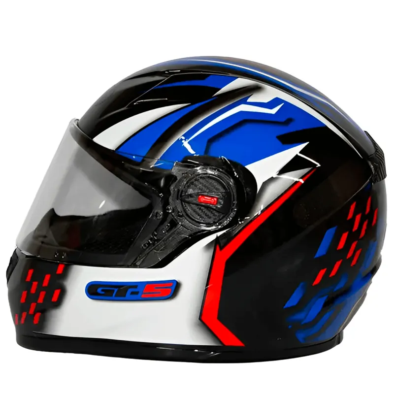 Capacete FW3 GT5 Preto Azul Vermelho Branco Fechado - 