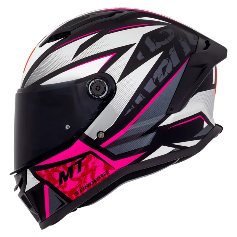 Capacete MT Stinger 2 Rush B18 Rosa Fosco Fechado - 