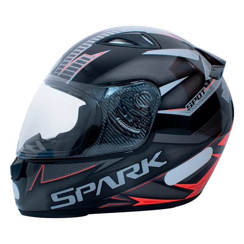 Capacete EBF Spark Spot Preto Vermelho Fechado - Preto Vermelho