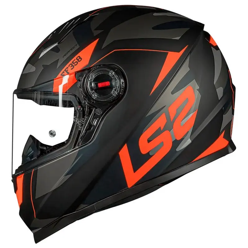 Capacete LS2 FF358 Classic Tank Camo Fechado - Preto Laranja