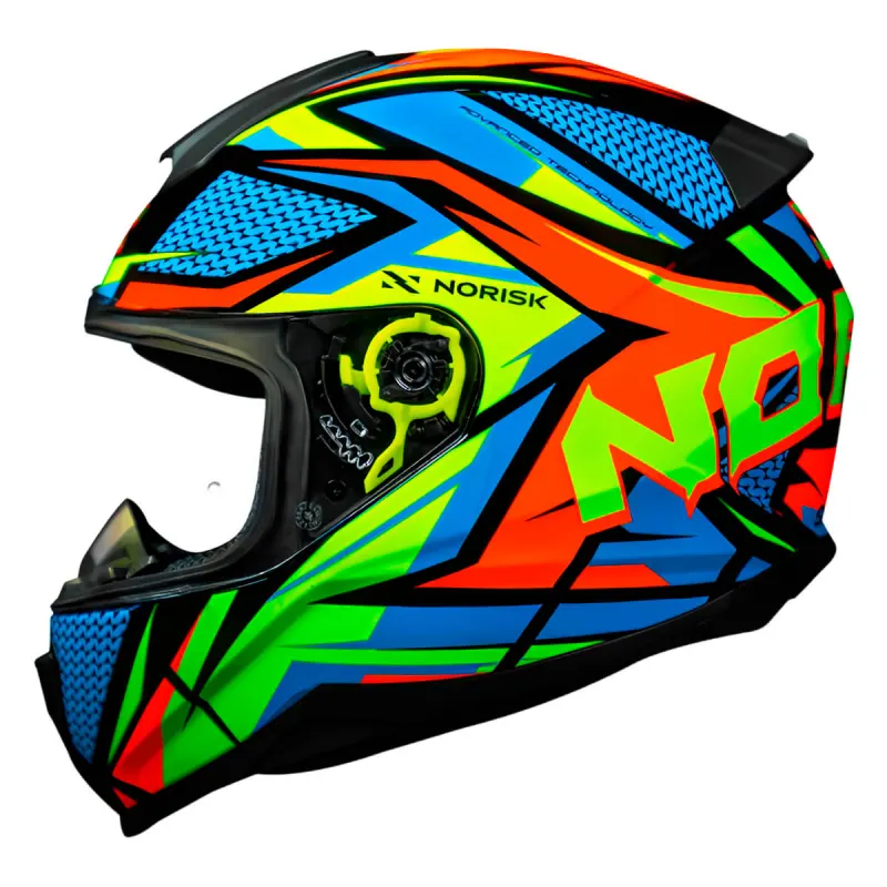 Capacete Norisk Razor Sharp Preto Amarelo Laranja Fechado - Preto Amarelo Laranja