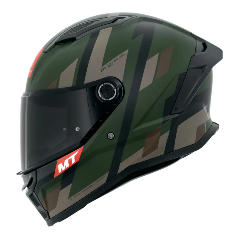 Capacete MT Stinger 2 Register D16 Fosco Verde Fechado - 