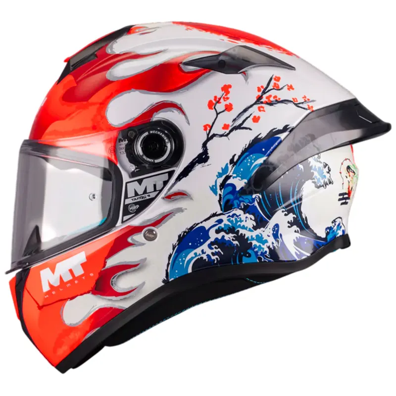 Capacete MT Targo S Yamanaka 2025 A5 Preto Fluor Fechado - 