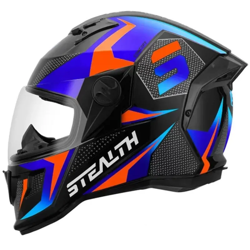 Capacete Pro Tork Stealth Concept Azul Laranja Fechado - 