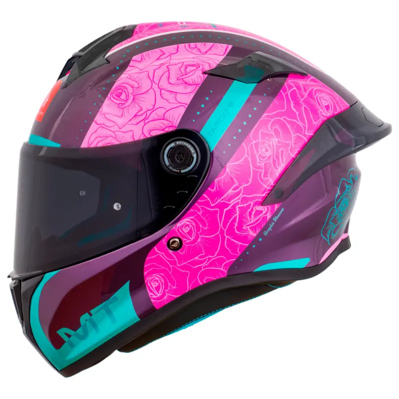 Capacete MT Targo S Blossom C6 Rosa Fechado - 