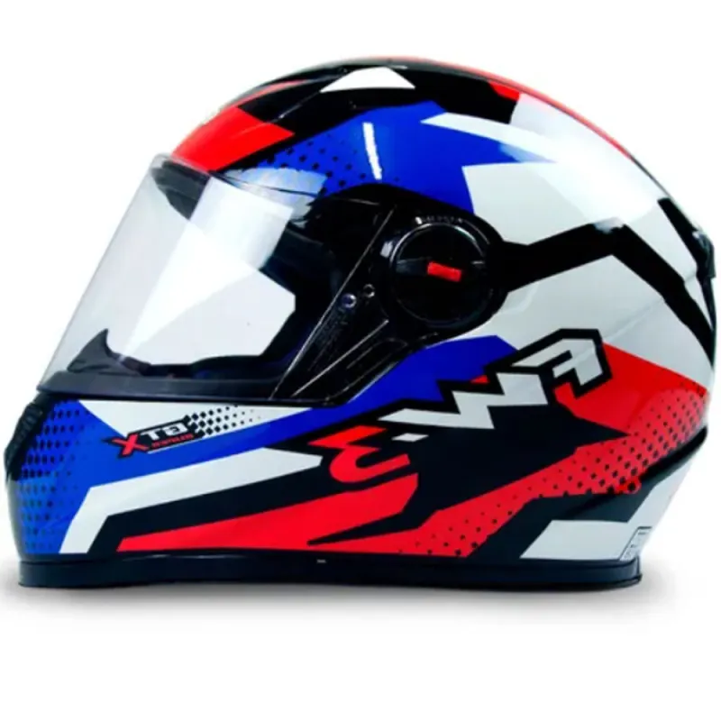 Capacete FW3 GTN Super Vermelho Azul Branco Fechado - 